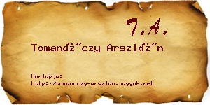 Tomanóczy Arszlán névjegykártya